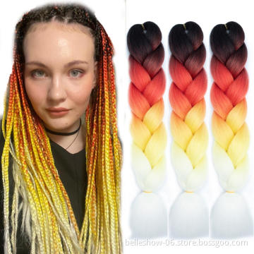 Bellwshow curly human braiding hair  2 tone braiding hair jumbo braiding hair